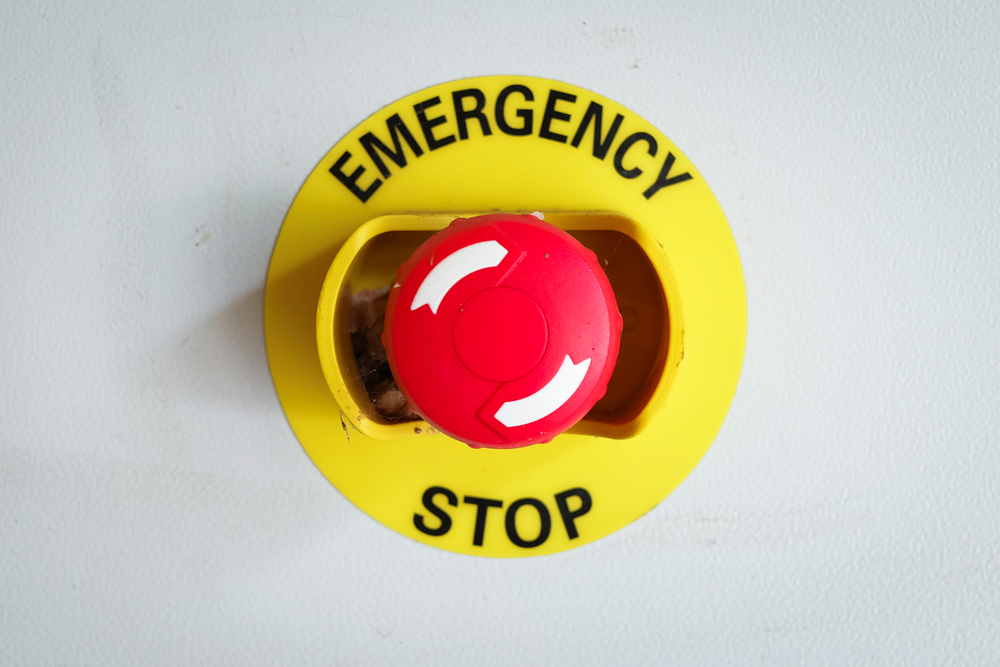 Emergency stop button - red and yellow