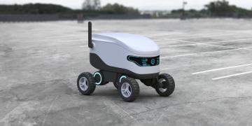 Robotic delivery shipping goods to destination